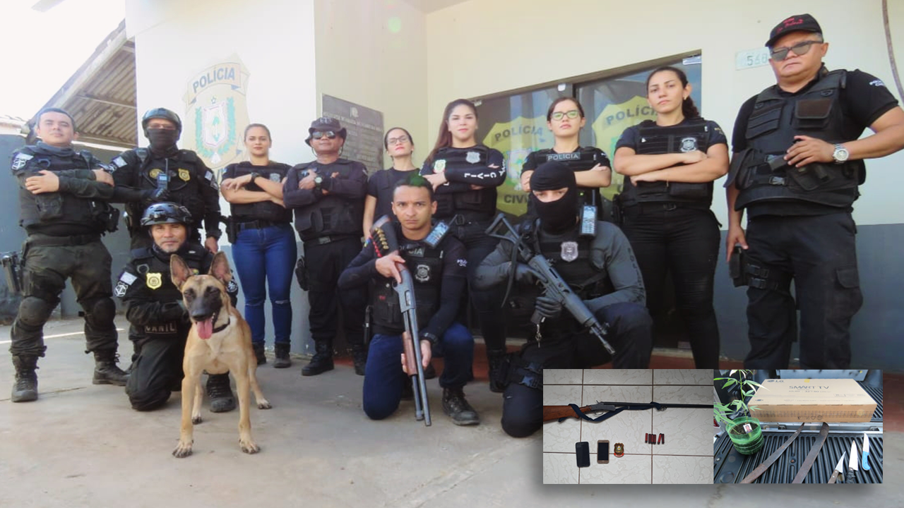 POLÍCIA CIVIL PRENDE 5 PESSOAS E APREENDE DROGAS E ARMA DE FOGO DURANTE A OPERAÇÃO 